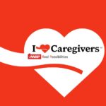 I love Caregivers Logo in red and black color