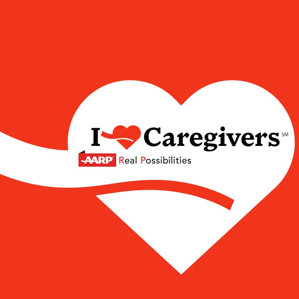 I love Caregivers Logo in red and black color